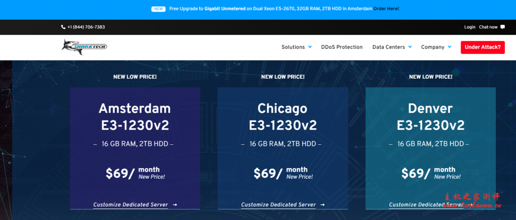 Sharktech：$99/月/E3-1270v2/16GB内存/2TB硬盘/不限流量/1Gbps-10Gbps带宽/DDOS/洛杉矶-国外主机测评