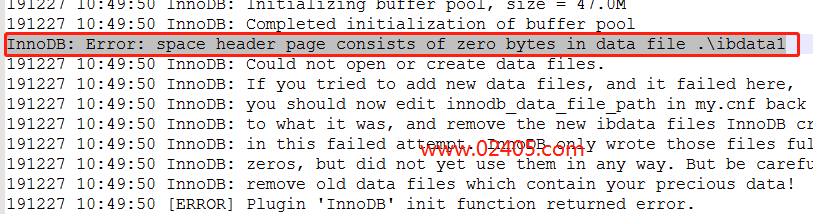 MySQL导入数据库提示[Err] 1286 - Unknown storage engine 'InnoDB'错误的解决办法