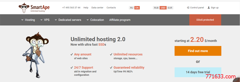 #便宜VPS#$6/月 512M内存 15G硬盘 200Mbps不限量 KVM 莫斯科 Smartape-国外主机测评