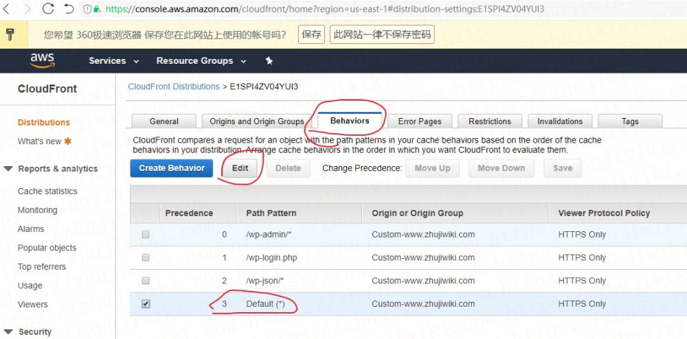 AWS CloudFront（AWS CDN）设置、使用教程；为WordPress加速