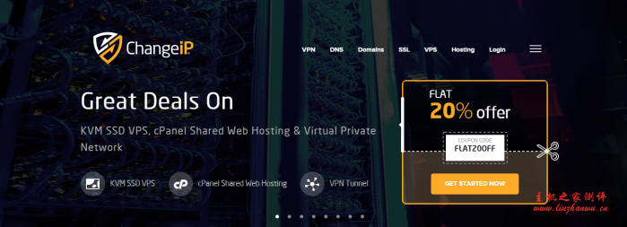ChangeIP：洛杉矶鲨鱼KVM VPS，100Mbps不限流量，免费20Gbps DDOS，8折优惠，256MB内存，年付19美金
