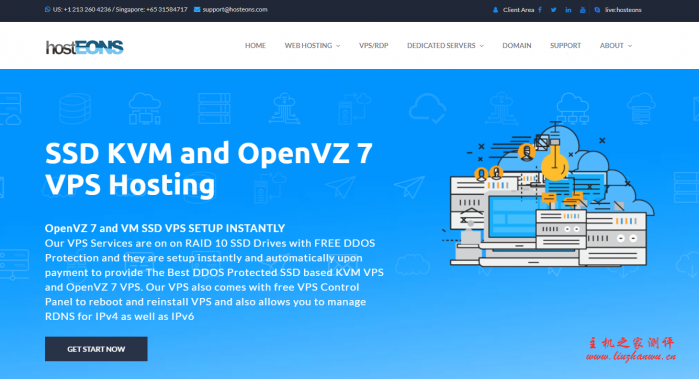 Hosteons：VPS全场8折,OpenVZ年付5折,KVM全部升级CPU,免费防御,支持支付宝-国外主机测评