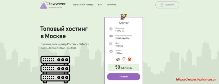 towwwer.host：4.5元/月/512MB内存/7GB SSD空间/不限流量/1Gbps端口/KVM/俄罗斯-国外主机测评