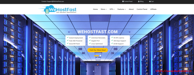 wehostfast：5折优惠码，洛杉矶便宜VPS，$12/年，1G内存/1核/10gSSD/1T流量