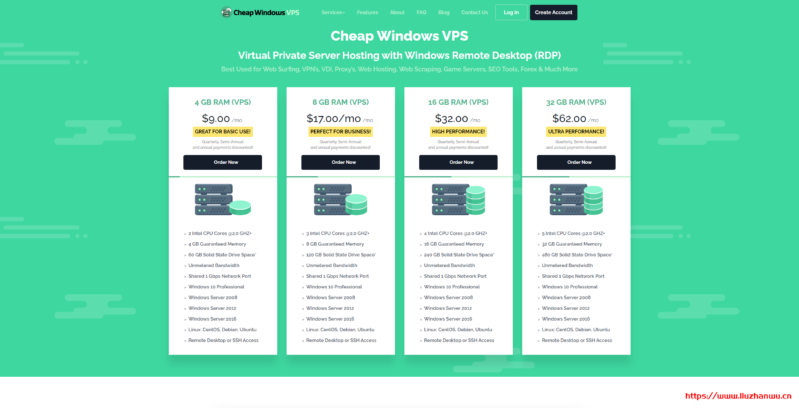 CheapWindowsVPS首月8折,4G内存1Gbps不限流量KVM首月7.2美元,8机房可选