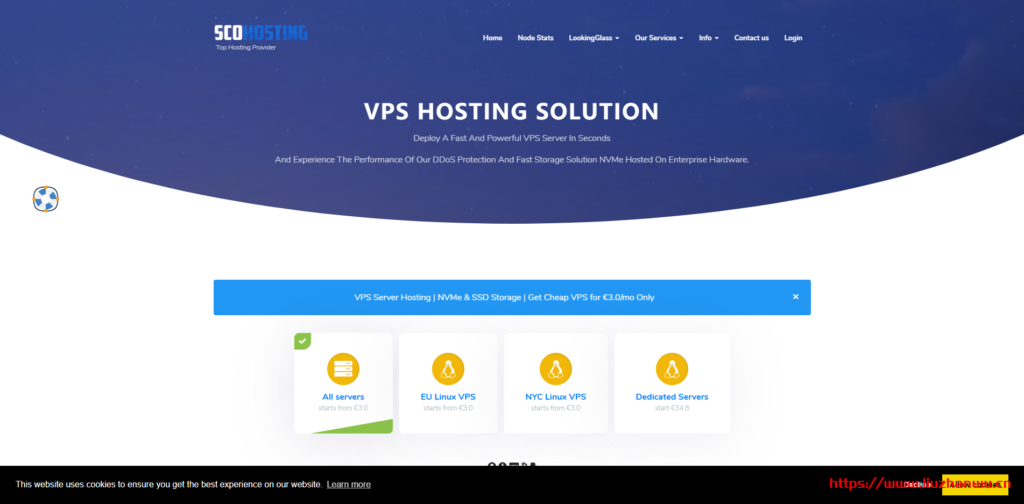 【黑五】Scohostings：€2/月/512MB内存/7GB SSD空间/500GB流量/1Gbps端口/DDOS/KVM/纽约/法国