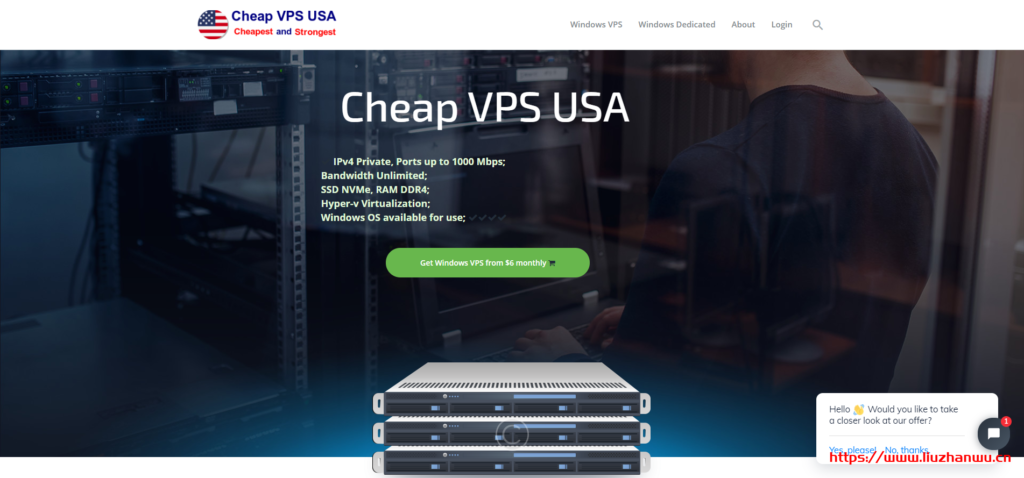 Cheap VPS USA：$8/月/1GB内存/15GB SSD空间/不限流量/1Gbps端口/Hyper-V/新加坡-国外主机测评