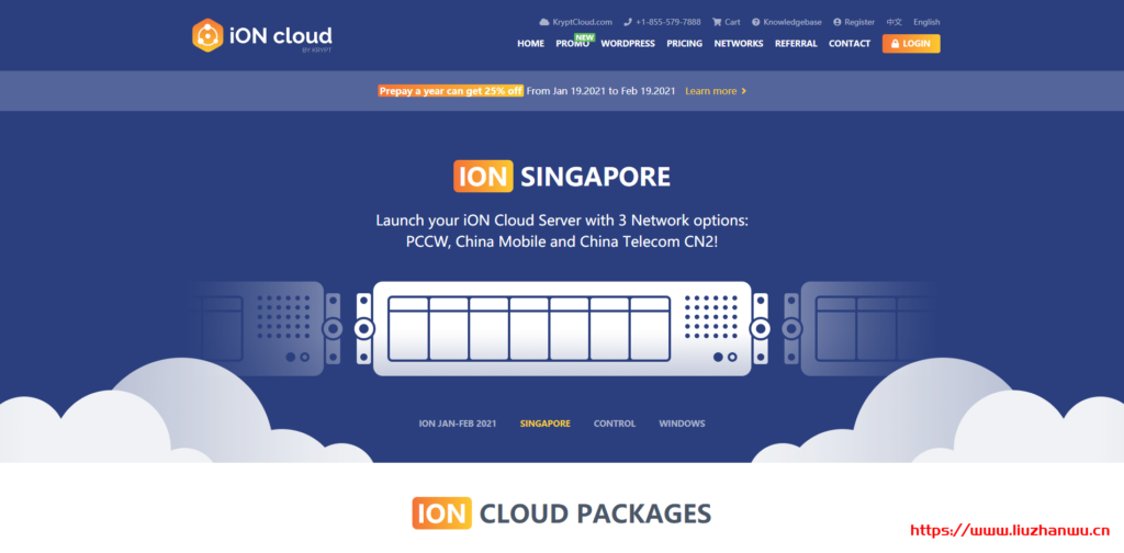 ION Cloud：$121.5/年/2核/2GB内存/60GB SSD空间/3TB流量/1Gbps端口/KVM/洛杉矶