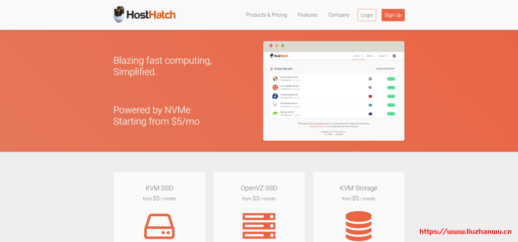 HostHatch：$2.5/月/2GB内存/10GB NVMe空间/500GB流量/1Gbps端口/KVM/香港/澳大利亚