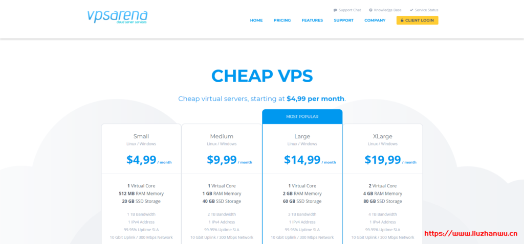 vpsarena：1H/512M内存/20GSSD/1TB流量，月付4.99美元起，年付5折