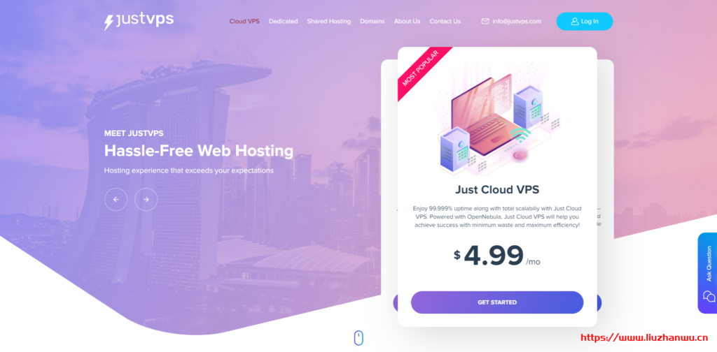JustVPS：$3.74/月/1GB内存/25GB SSD空间/1TB流量/100Mbps端口/KVM/新加坡机房