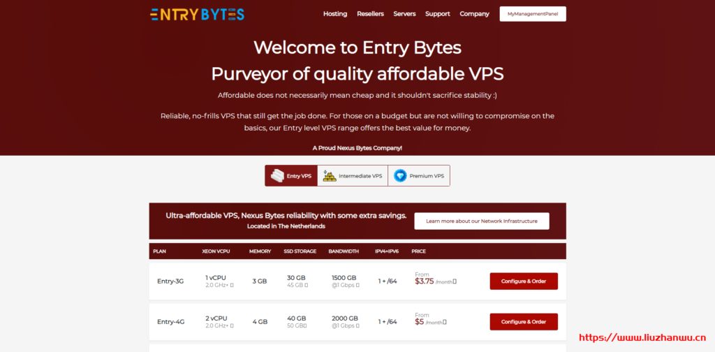 EntryBytes：$38.25/年/3GB内存/30GB SSD空间/1.5TB流量/1Gbps端口/荷兰/洛杉矶/纽约-国外主机测评
