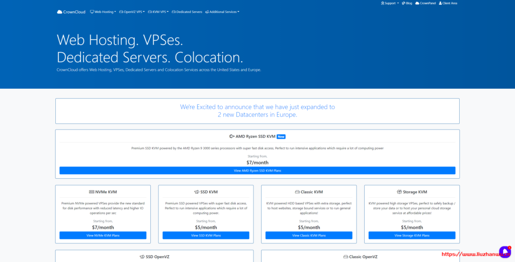 CrownCloud：$5/月KVM-2GB/30GB/2TB/洛杉矶&德国&荷兰&亚特兰大-国外主机测评