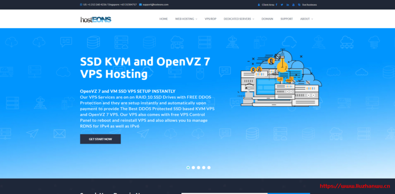 hostEONS：洛杉矶达拉斯KVM VPS补货$21/年起(100G防御,免费BLESTA及Windows)