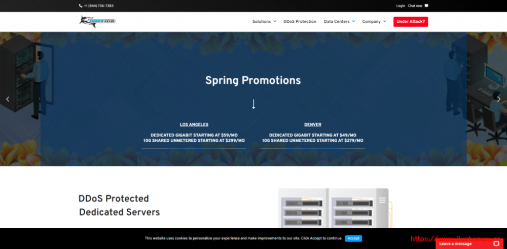 Sharktech：鲨鱼机房洛杉矶大带宽高防服务器，10Gbps无限流量$299/月，1Gbps无限流量$49/月插图
