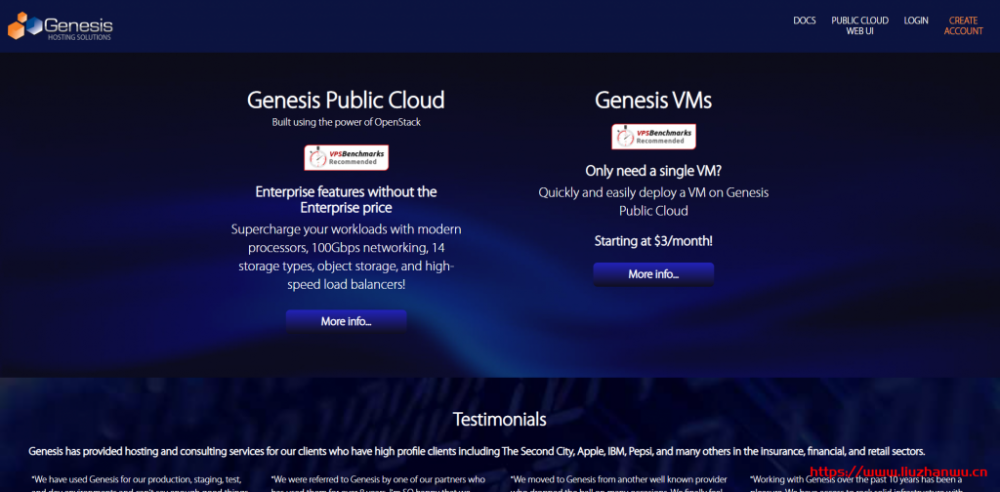Genesishosting：美国芝加哥云服务器，OpenStack虚拟架构，1核1G内存5TB月流量$3/月起插图