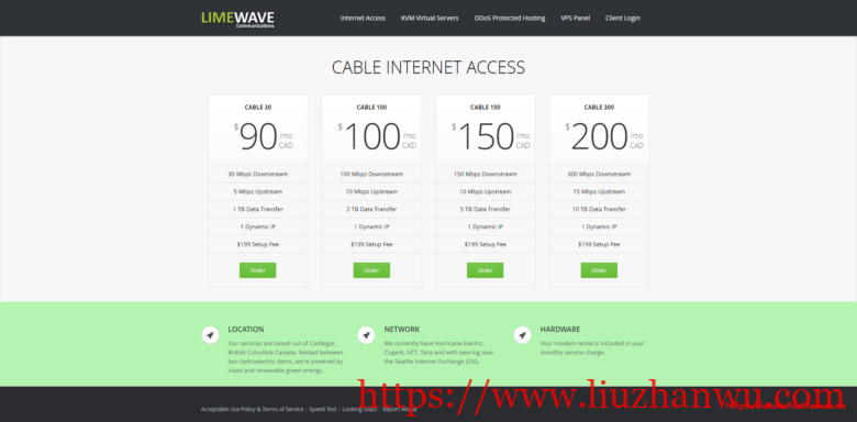 Limewave：$1/月/1核/512MB内存/10GB SSD空间/500GB流量/1Gbps端口/KVM/加拿大vps-国外主机测评