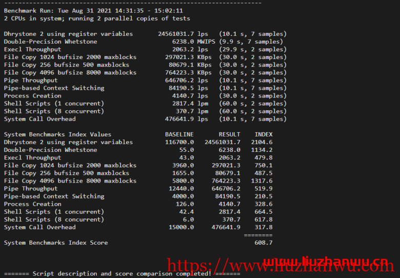 UnixBench：Linux VPS 服務器性能測試跑分腳本插图1
