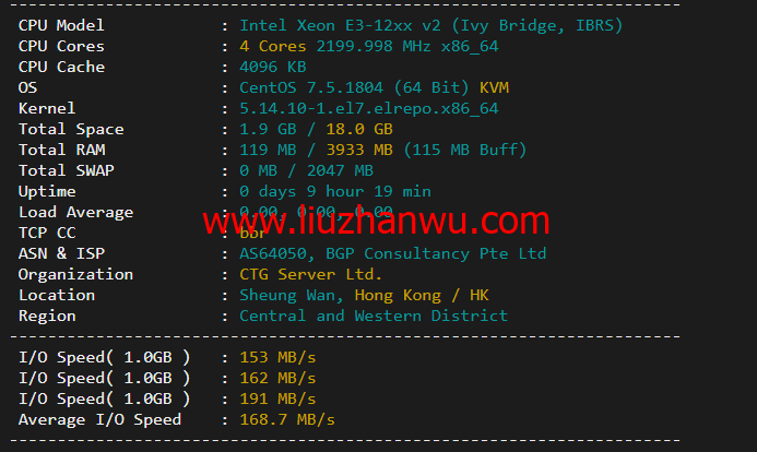 稳爱云：香港CN2 GIA，2核/2G/20M带宽，月付34元，美国CERA联通首月半价25元，简单测评插图1