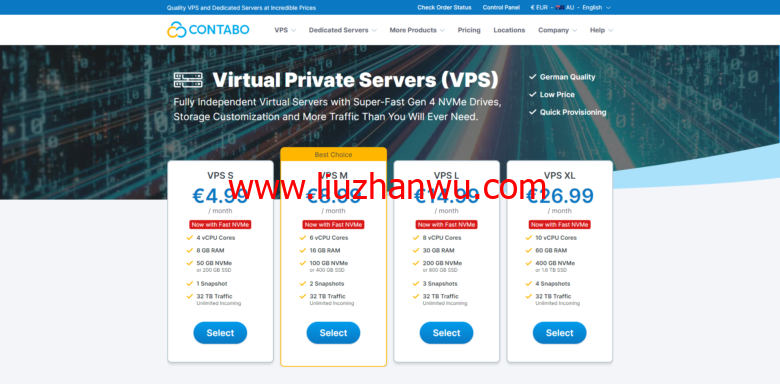 #黑五#Contabo：美国机房vps/vds/独立服务器，免机房附加费、免设置费，额外添加NVMe享5折插图