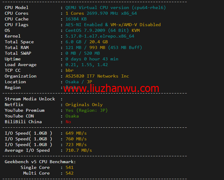 搬瓦工：日本大阪软银机房 Japan Equinix Osaka Softbank OS1 IDC（JPOS_1），简单测评插图1