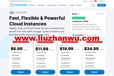 #上新#Contabo：英国机房VPS，免设置费，4核/8G内存/50 GB NVMe 或200 GB SSD硬盘/32TB流量/200M-1Gbps带宽，$8.24/月起，VDS$49.99/月起，裸金属服务器$329.99/月-国外主机测评
