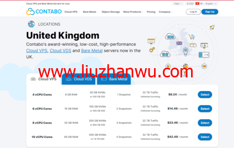Contabo：英国VPS，4核/8G/200G SSD或50 GB NVMe/200Mbps带宽起，月付€5.99-国外主机测评