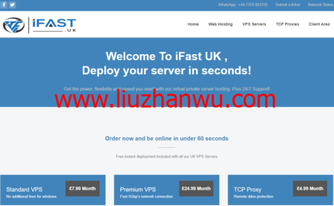 ifast.uk：英国vps，首月5折优惠，1核/1G内存/30G SSD硬盘/1TB流量/2Gbps带宽，£3.99/月起-国外主机测评