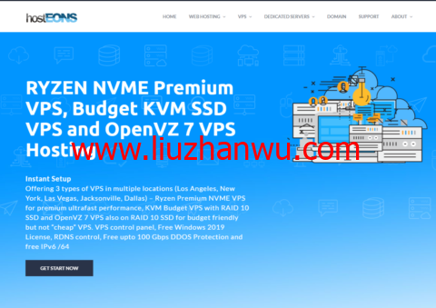 Hosteons：美国OpenVZ 7 VPS，1核/256MB内存/5G硬盘/不限流量/100Mbps带宽，$12/年起-国外主机测评