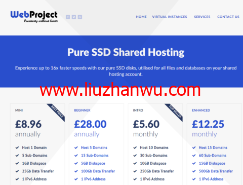web-project：英国vps，2核/2GB内存/20GB SSD/2TB流量/1Gbps带宽，£5.60/月起插图
