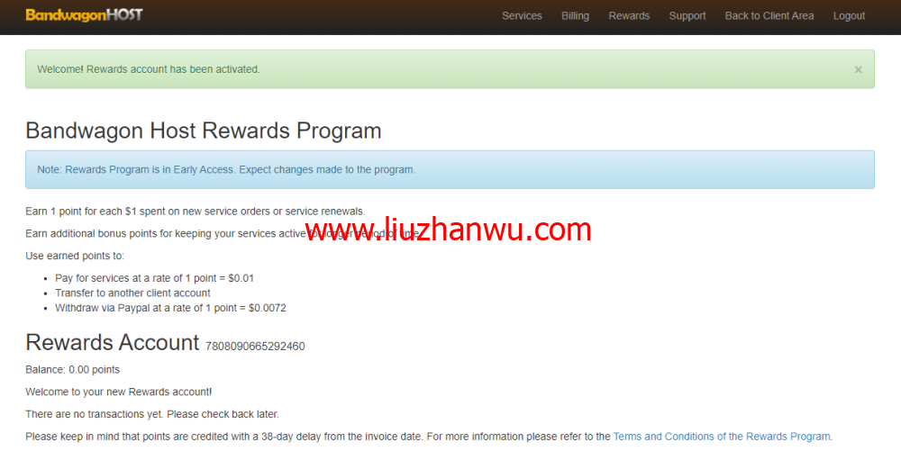 搬瓦工：Rewards Program奖励计划，消费返积分，可抵现或提现插图2