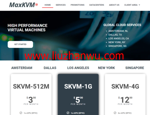 #黑五#MaxKVM： 1核/1GB内存/30GB NVMe/1TB流量/10Gbp带宽，$1.56/月起，可选新加坡/洛杉矶/达拉斯/纽约/荷兰等机房-国外主机测评