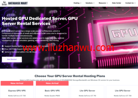 Database Mart：美国全新GPU VPS上线，GT 730/Quadro P600等型号，折扣促销，$21/月起-国外主机测评