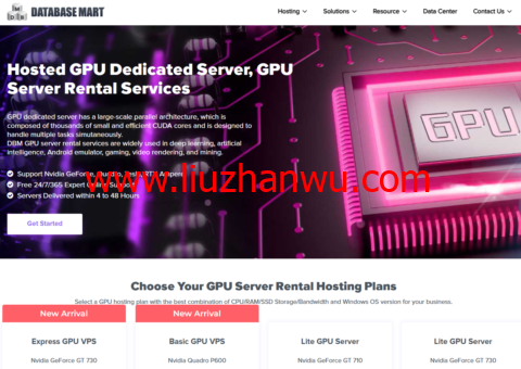 Database Mart：美国全新GPU VPS上线，GT 730/Quadro P600等型号，折扣促销，$21/月起插图