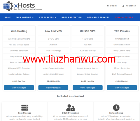 xHosts.uk：英国OVH机房vps，2核/4G/75GB HDD/不限流量/200Mbps带宽，£7.49/月-国外主机测评