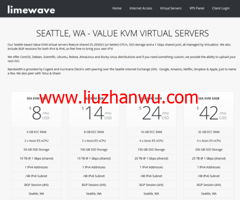 Limewave：西雅图机房vps，1核/1GB/15GB SSD/3TB/1Gbps带宽，$12.9/年起插图