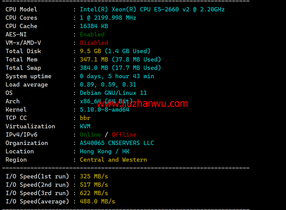 VollCloud LLC：香港CMI直连线路vps，简单测评插图1