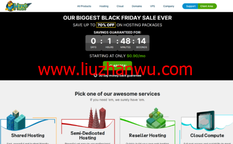 #黑五#HawkHost：Cloud Web Hosting/Semi-Dedicated三折起，$0.9/月起，可选香港/洛杉矶等机房插图